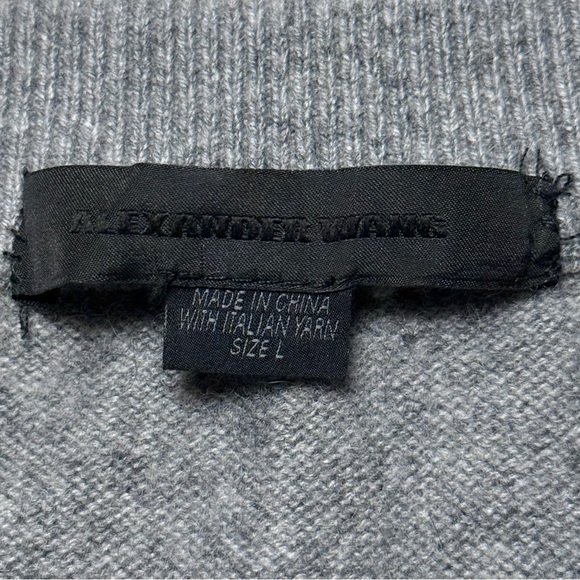 Alexander Wang Asymmetrical Zip Detail Sweater Dress in Heather Grey - Picture 7 of 8